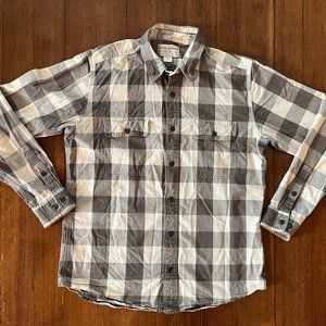 Men's Filson Plaid Button Down Shirt - Medium - Gray & White-ish